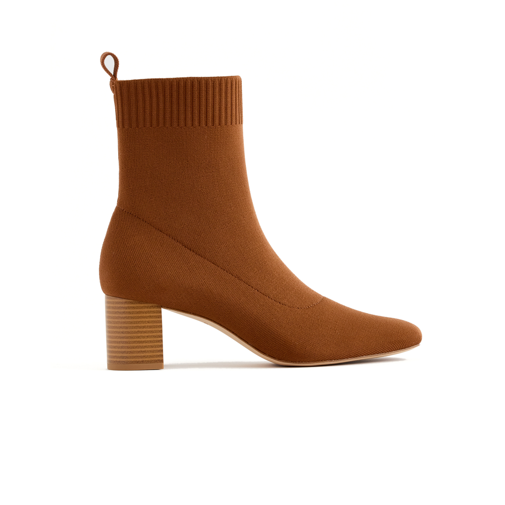 Italian Leather & Eco Knit Heeled Mule